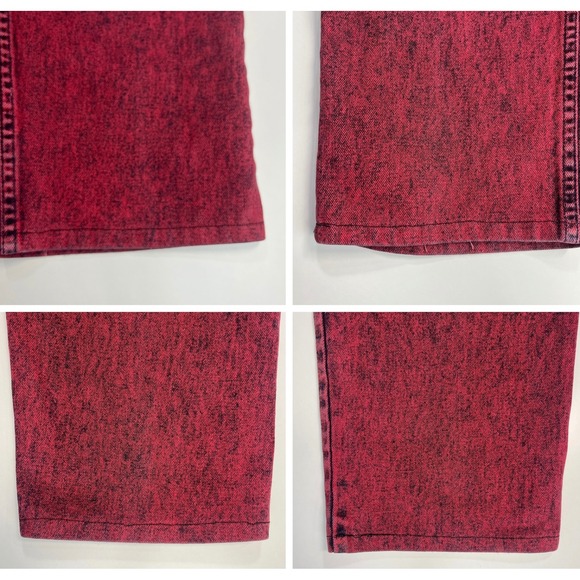 Wrangler Vintage Women's Jeans Red Acid Wash sz 13x36 actual 26x32 80s Bareback - Picture 13 of 16